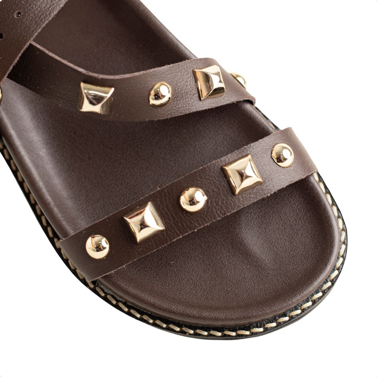 Sandália Flat Dm Boho Marrom Marrom 3