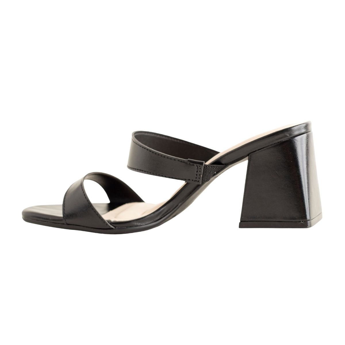 Tamanco Preto Dm Salto Bloco E Tiras Grossas Preto 5