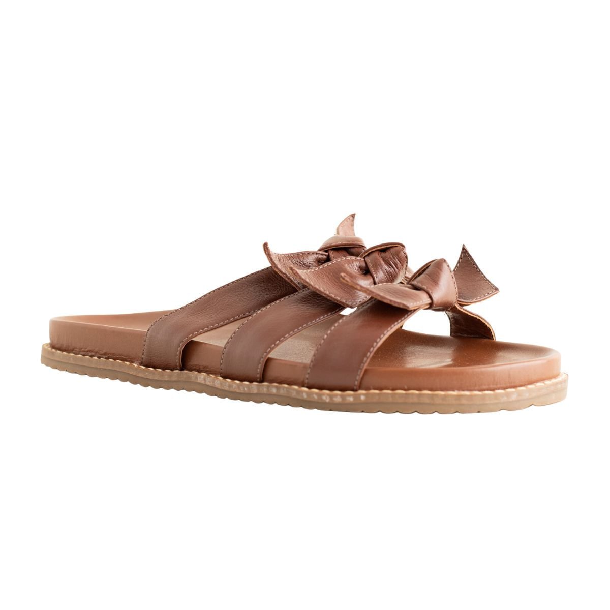 Sandália Dm Knot Flat Marrom Marrom 2