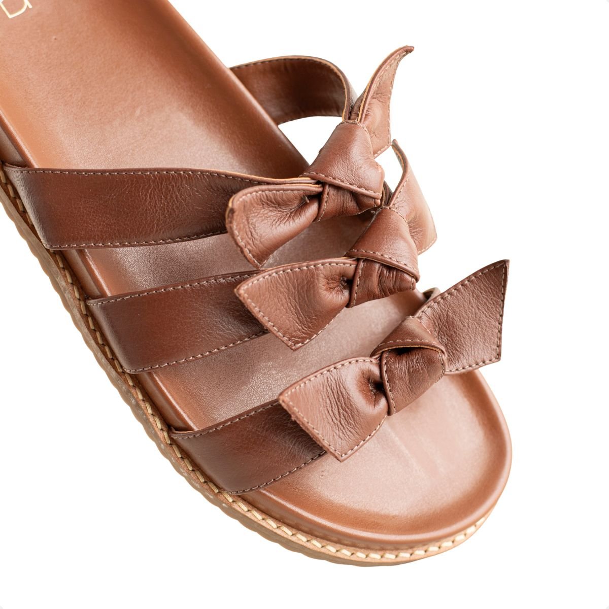 Sandália Dm Knot Flat Marrom Marrom 3