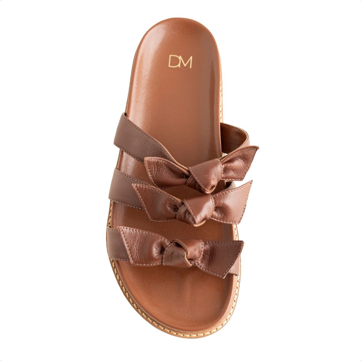 Sandália Dm Knot Flat Marrom Marrom 6