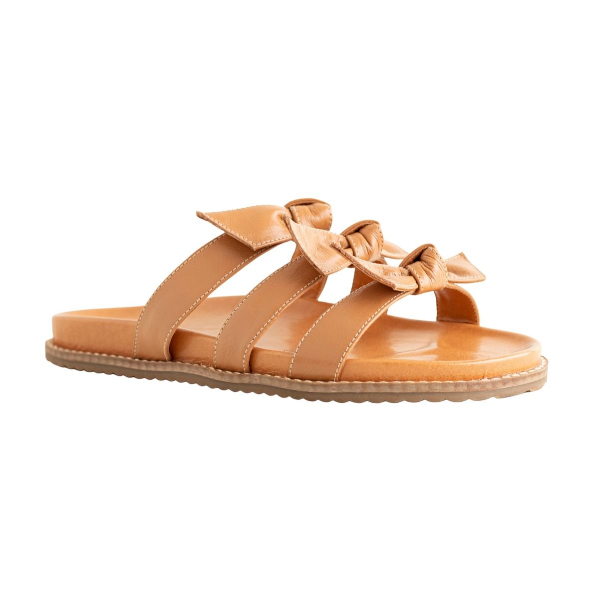 Sandália Dm Knot Flat Caramelo Bege 2