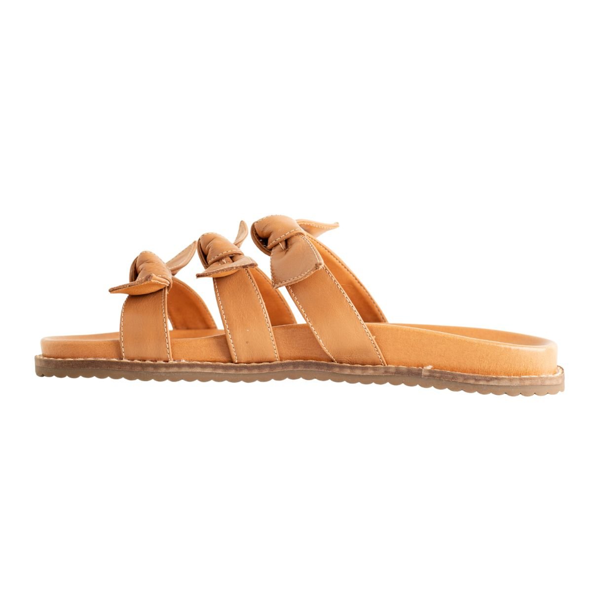 Sandália Dm Knot Flat Caramelo Bege 5