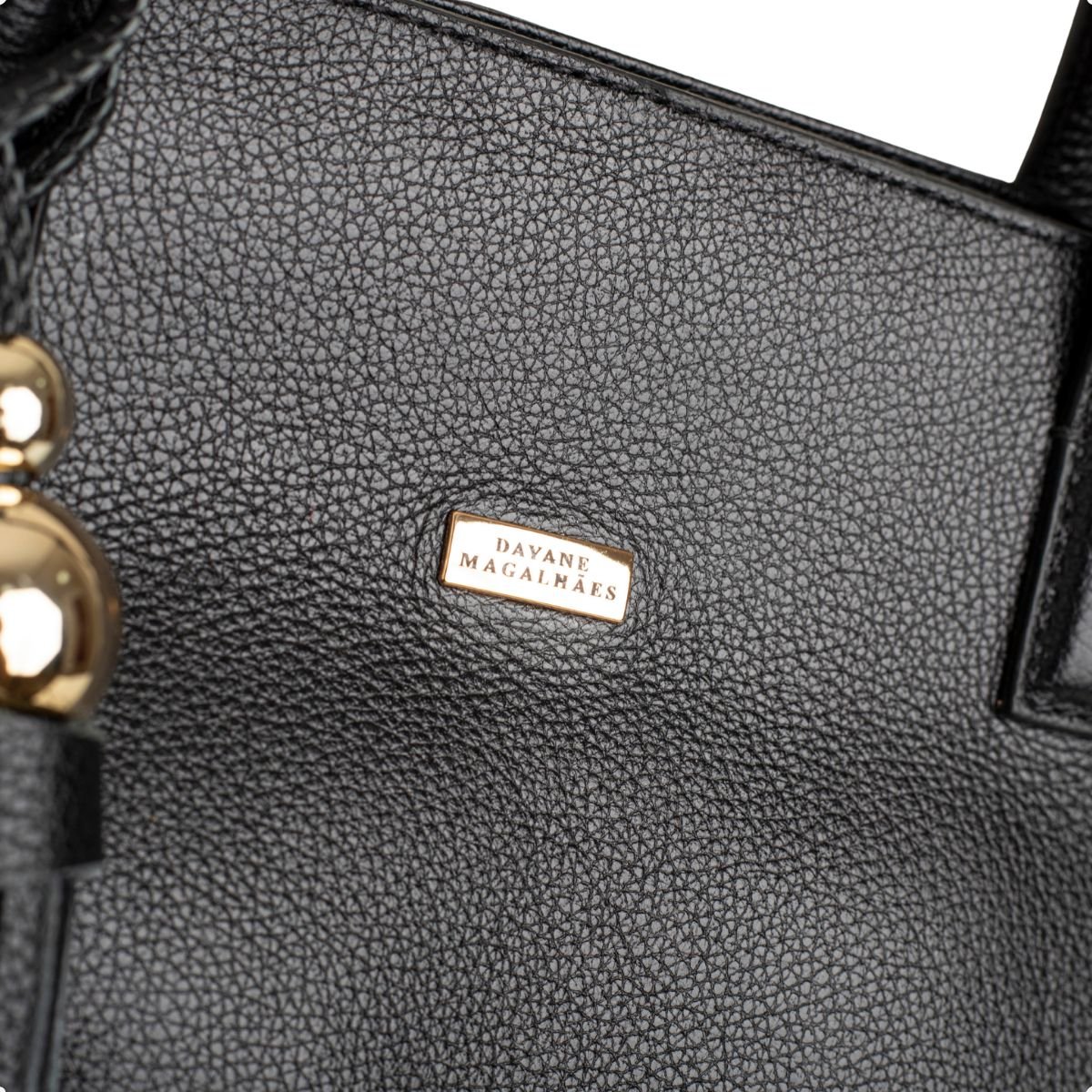 Bolsa Tote Dm Tassel Preta Preto 3