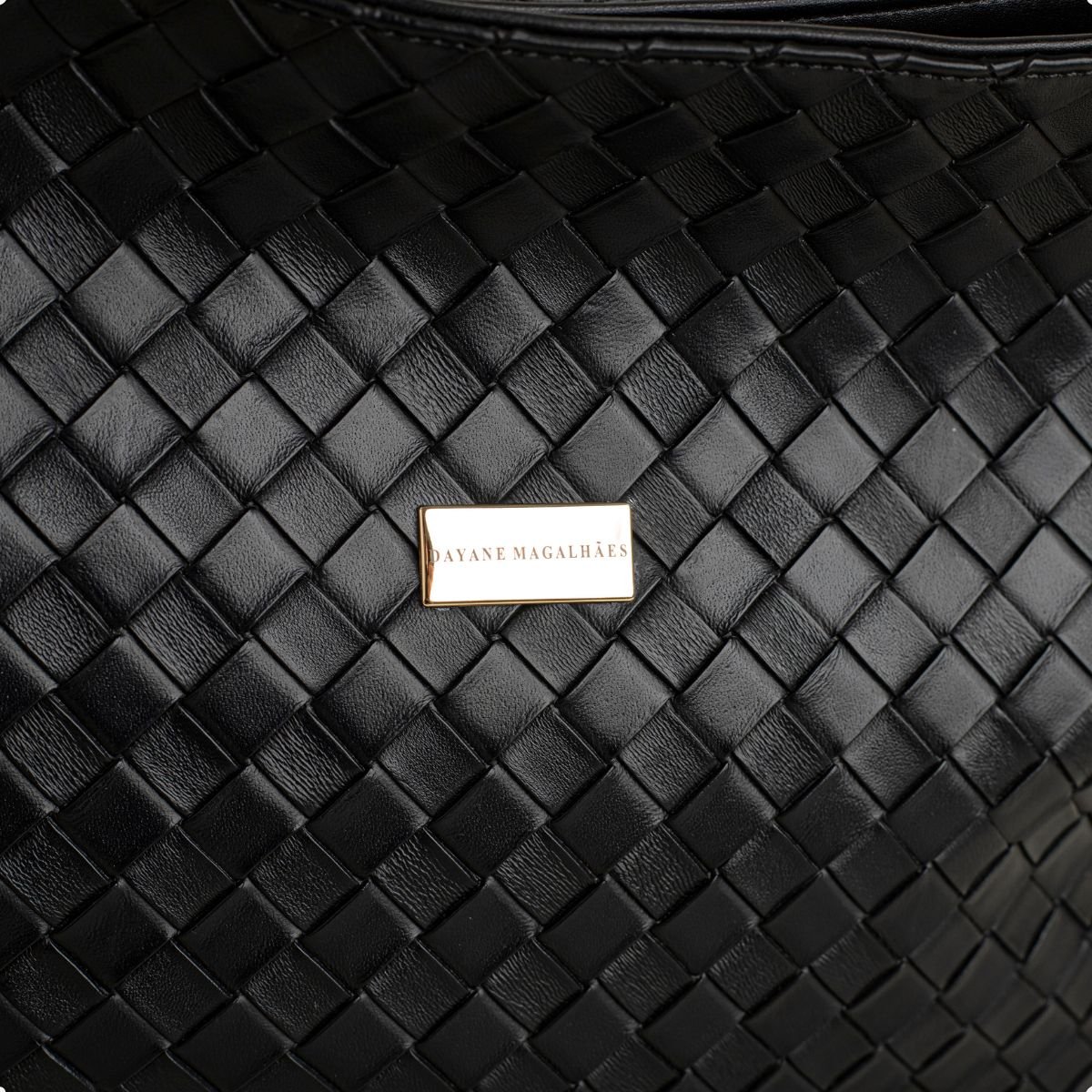 Bolsa Shoulder Dm Trama Preta Preto 3
