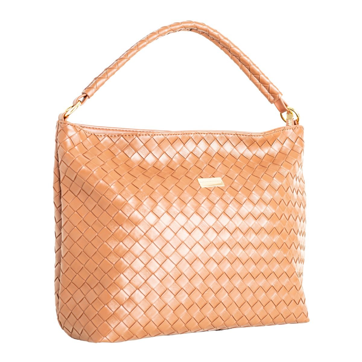 Bolsa Shoulder Dm Trama Caramelo Chocolate 2