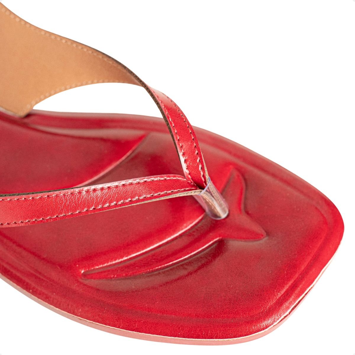 Sandália Rasteira Minimal Vermelha Dm Vermelho 7