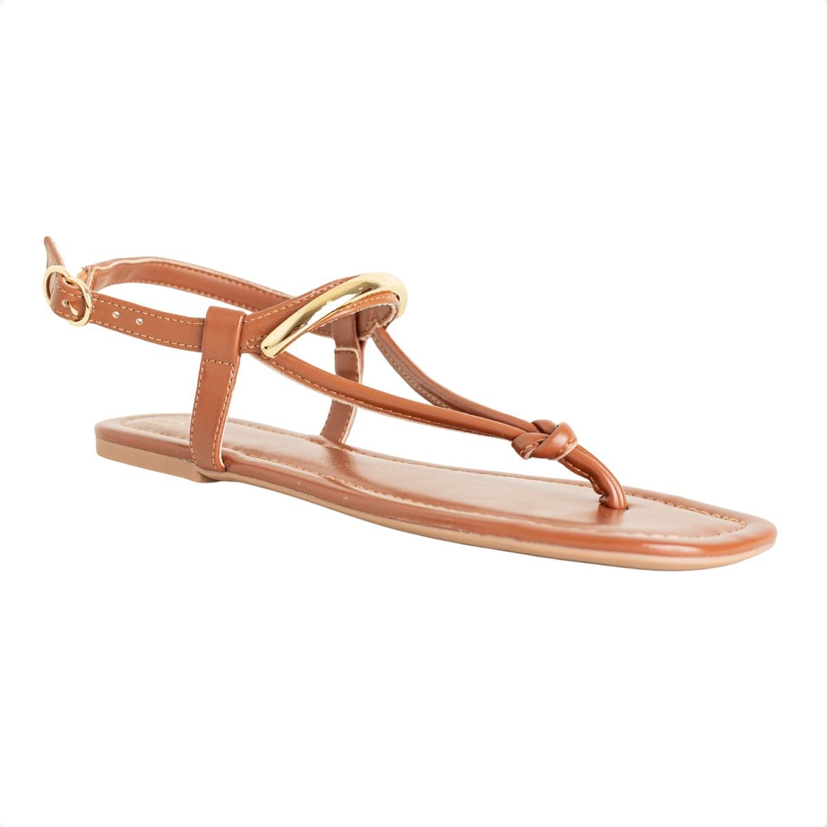 Sandália Rasteira Dm Charm Terracota Caramelo 2