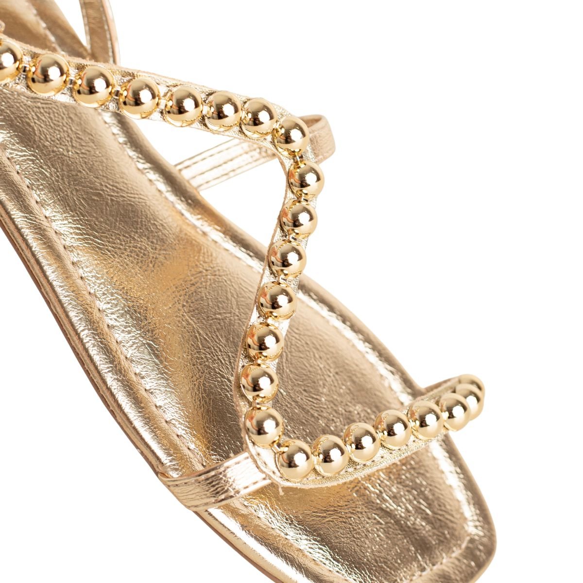 Sandália Rasteira Dm Aurora Dourada Dourado 3