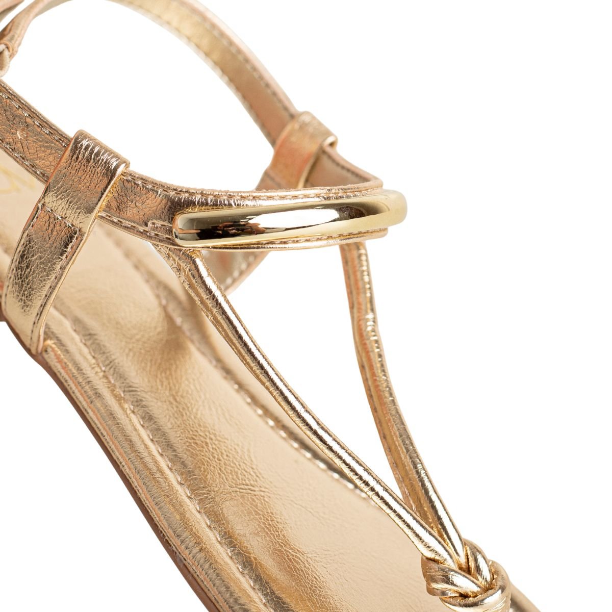 Sandália Rasteira Dm Charm Dourada Dourado 3