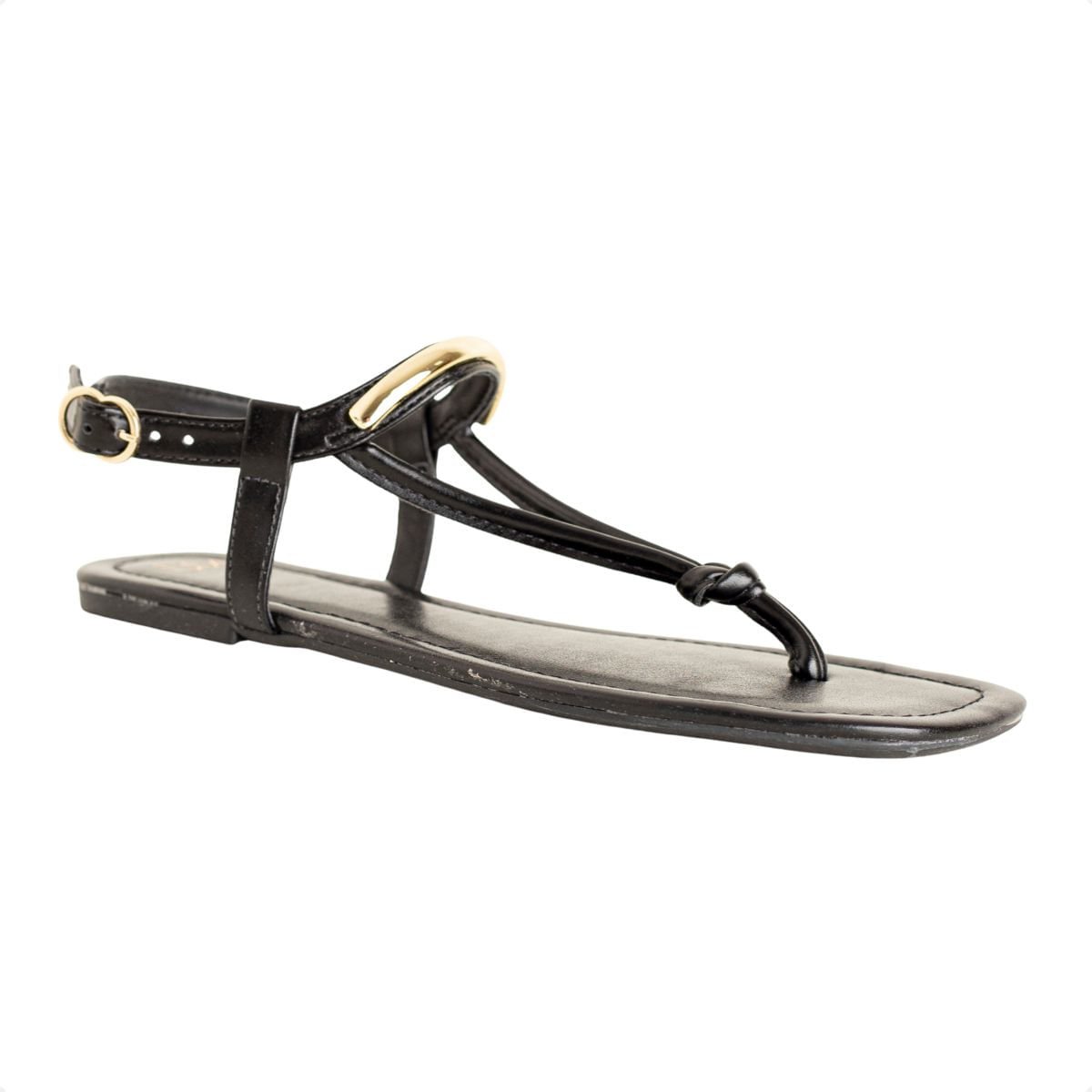 Sandália Rasteira Dm Charm Preta Preto 2