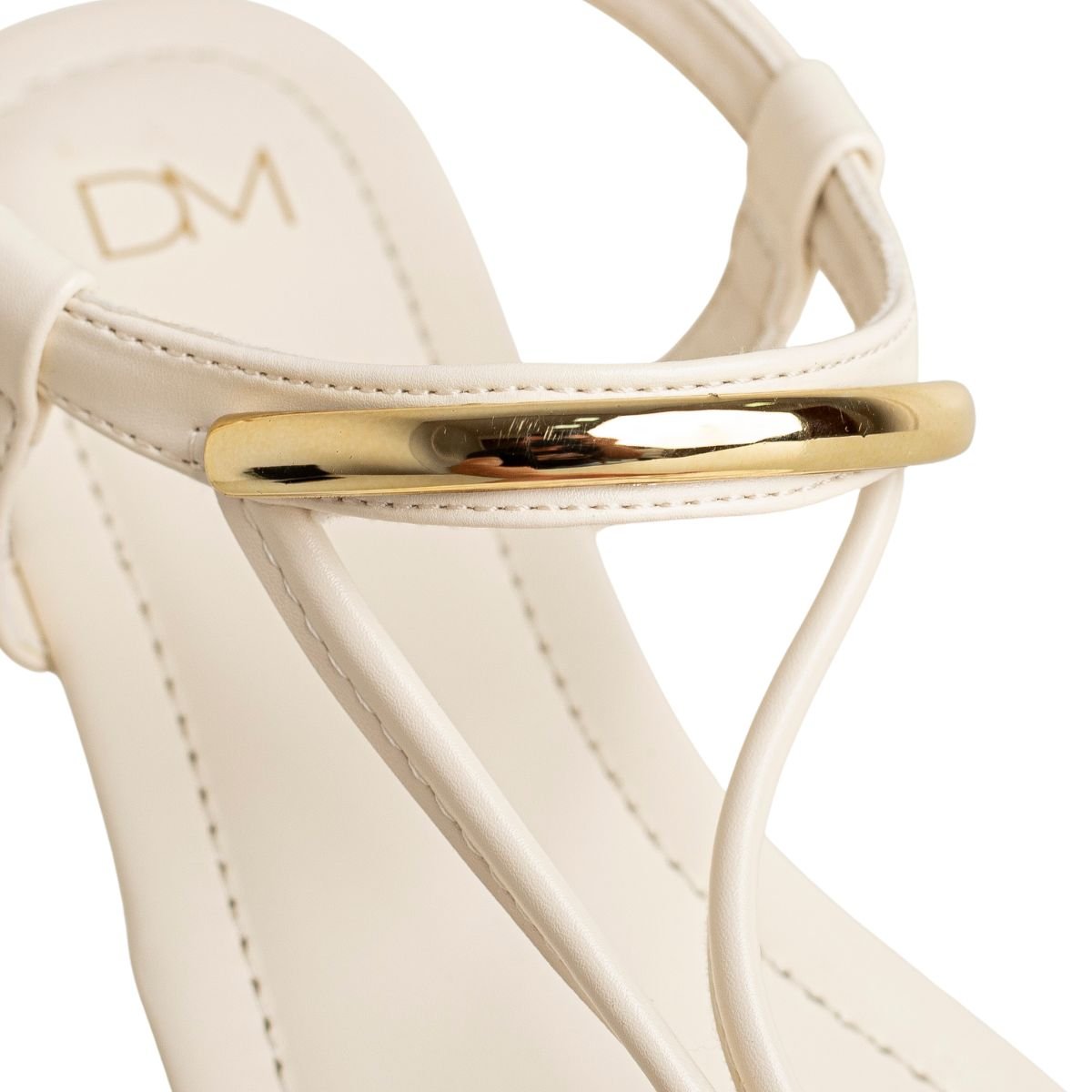 Sandália Rasteira Dm Charm Off White Marfim 3