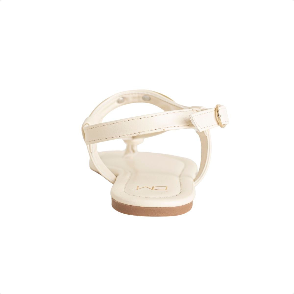Sandália Rasteira Dm Charm Off White Marfim 4