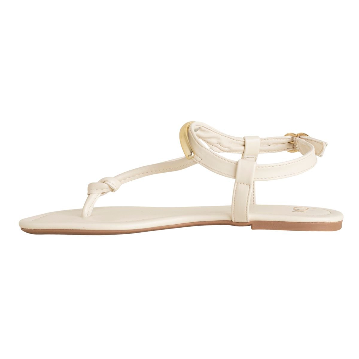 Sandália Rasteira Dm Charm Off White Marfim 5