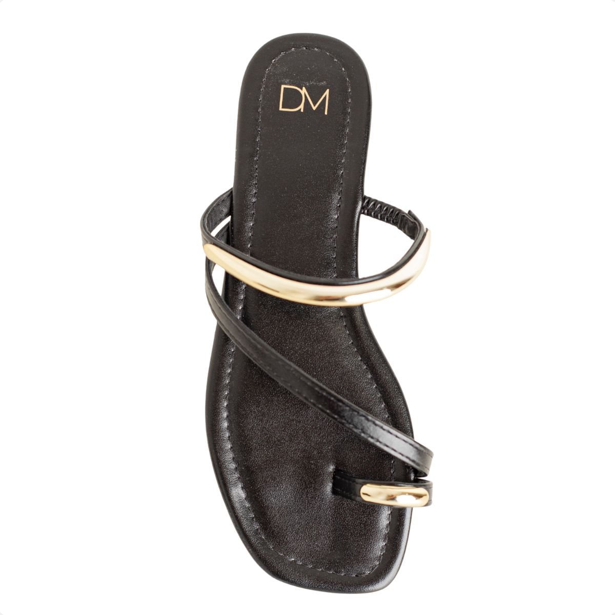 Tamanco Rasteiro Vittoria Dm Preto Preto 6