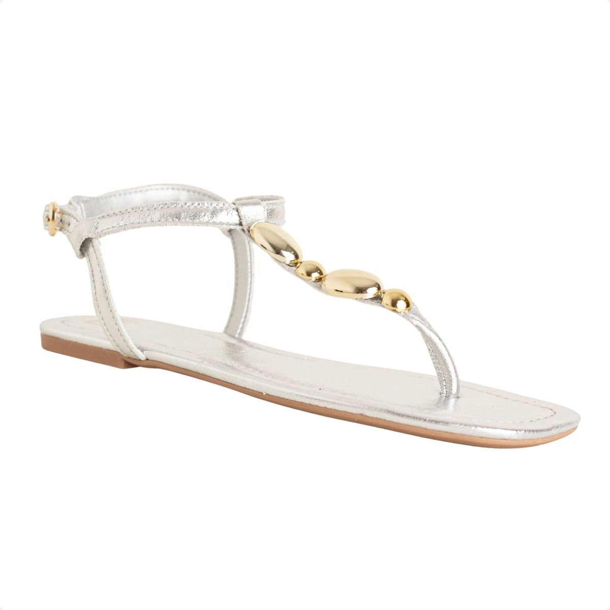 Sandália Rasteira Dm Lumi Prata Prata 2