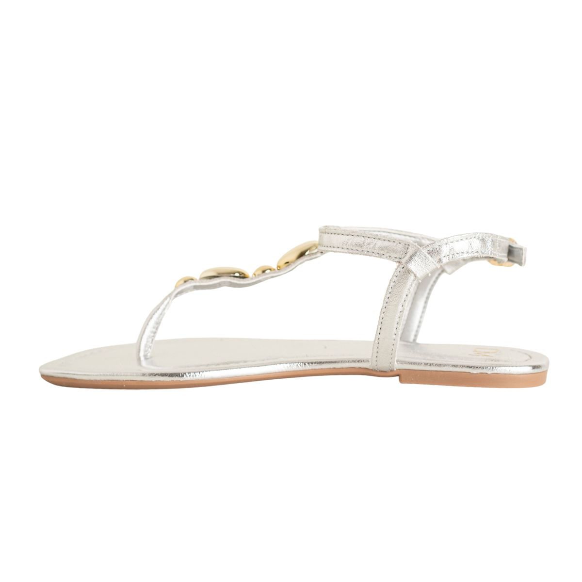 Sandália Rasteira Dm Lumi Prata Prata 5