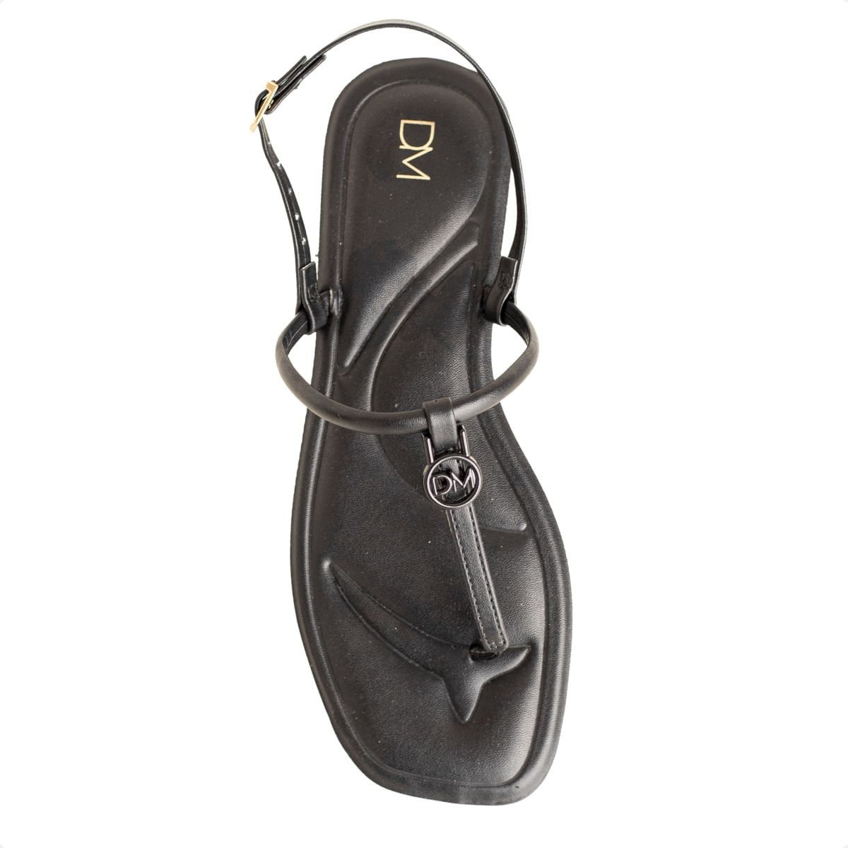 Sandália Rasteirinha Dm Minimal Chic Preta Preto 6