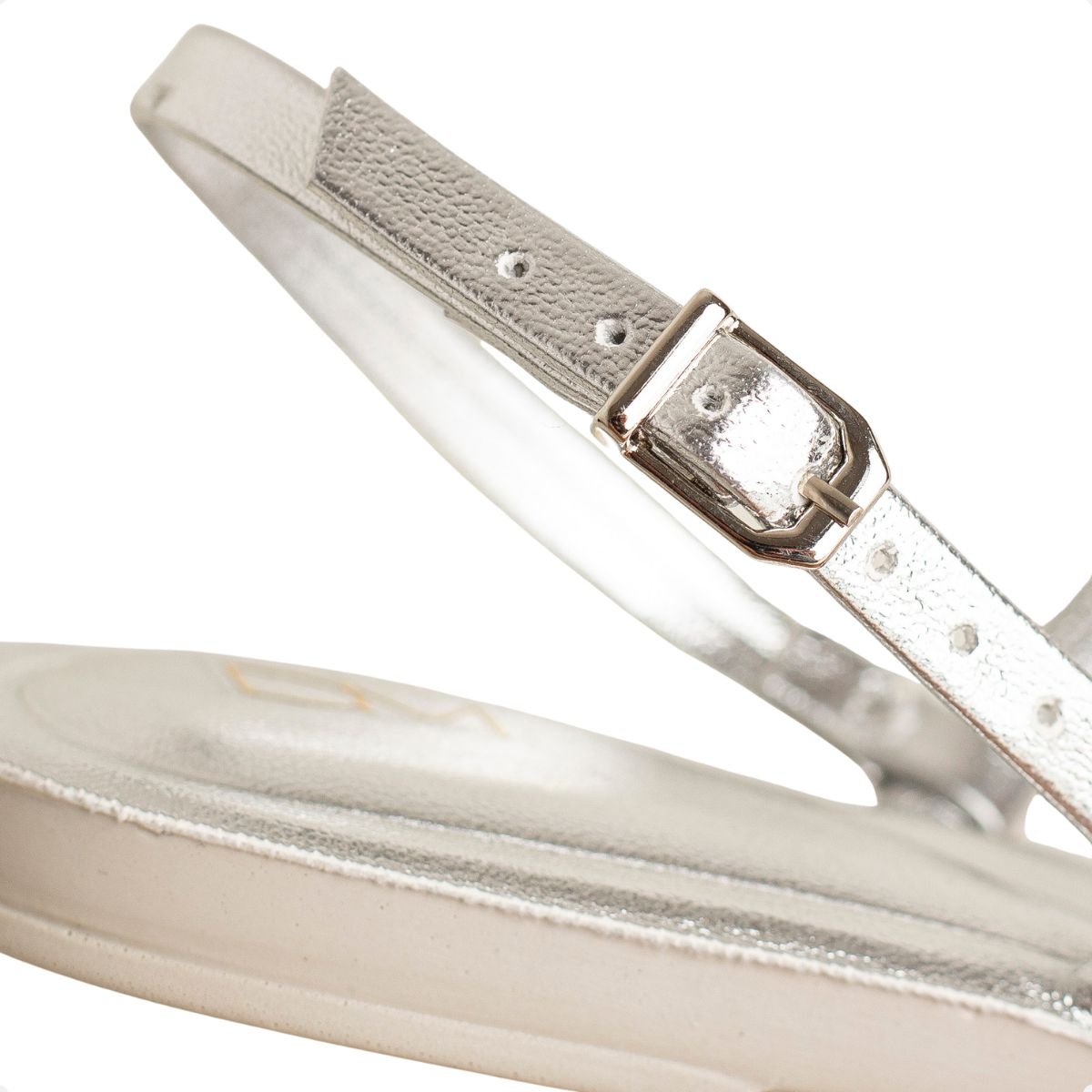 Sandália Rasteirinha Dm Minimal Chic Prata Prata 7