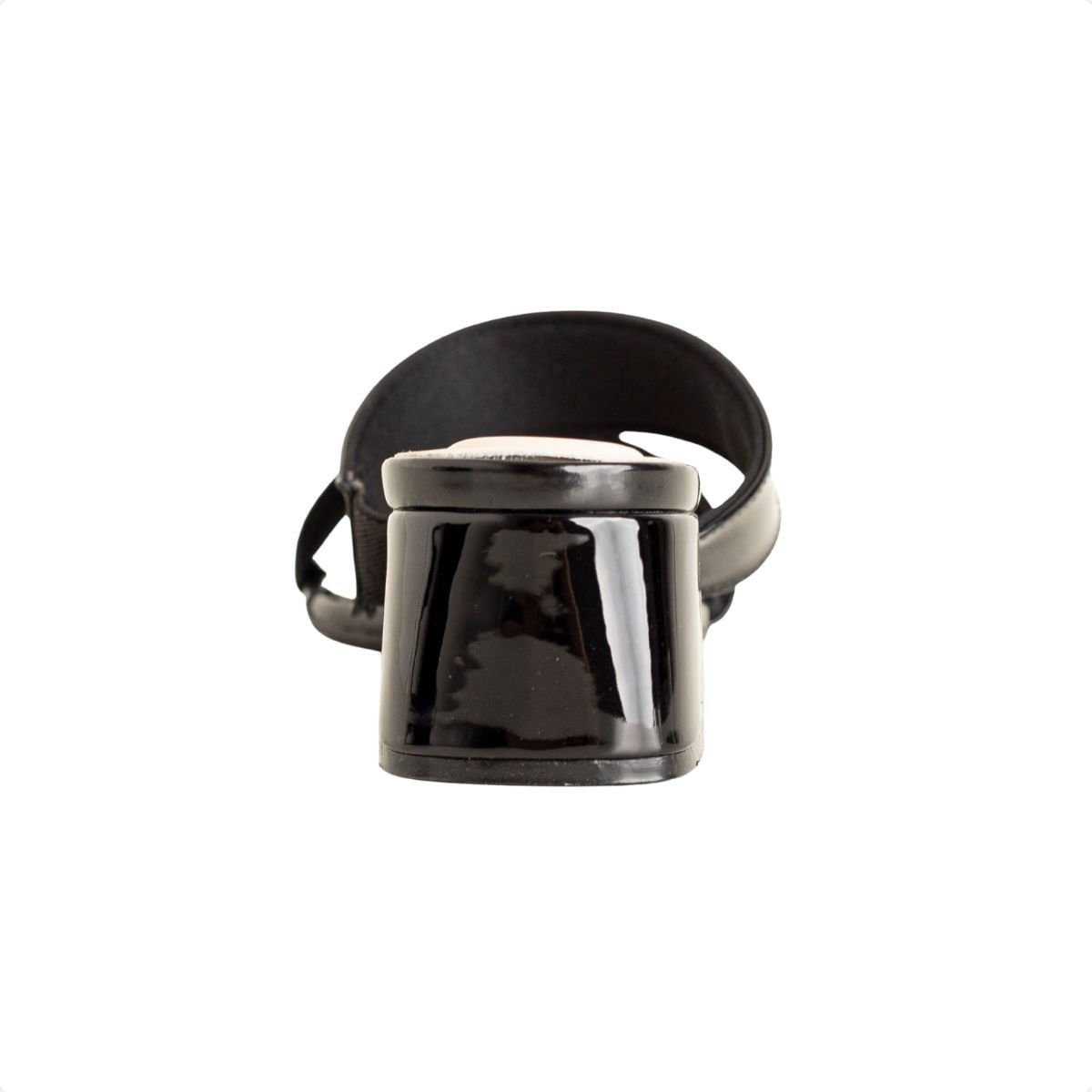 Tamanco Dm Preto De Tiras Grossas Com Salto Bloco Médio Preto 4