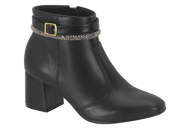 Bota Feminina Beira Rio Genebra 9076-107 Preto Preto 1