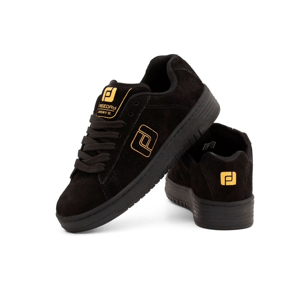 Tenis Freeday Jab FR25027 Camurca - Preto-Ouro-Preto Preto 3