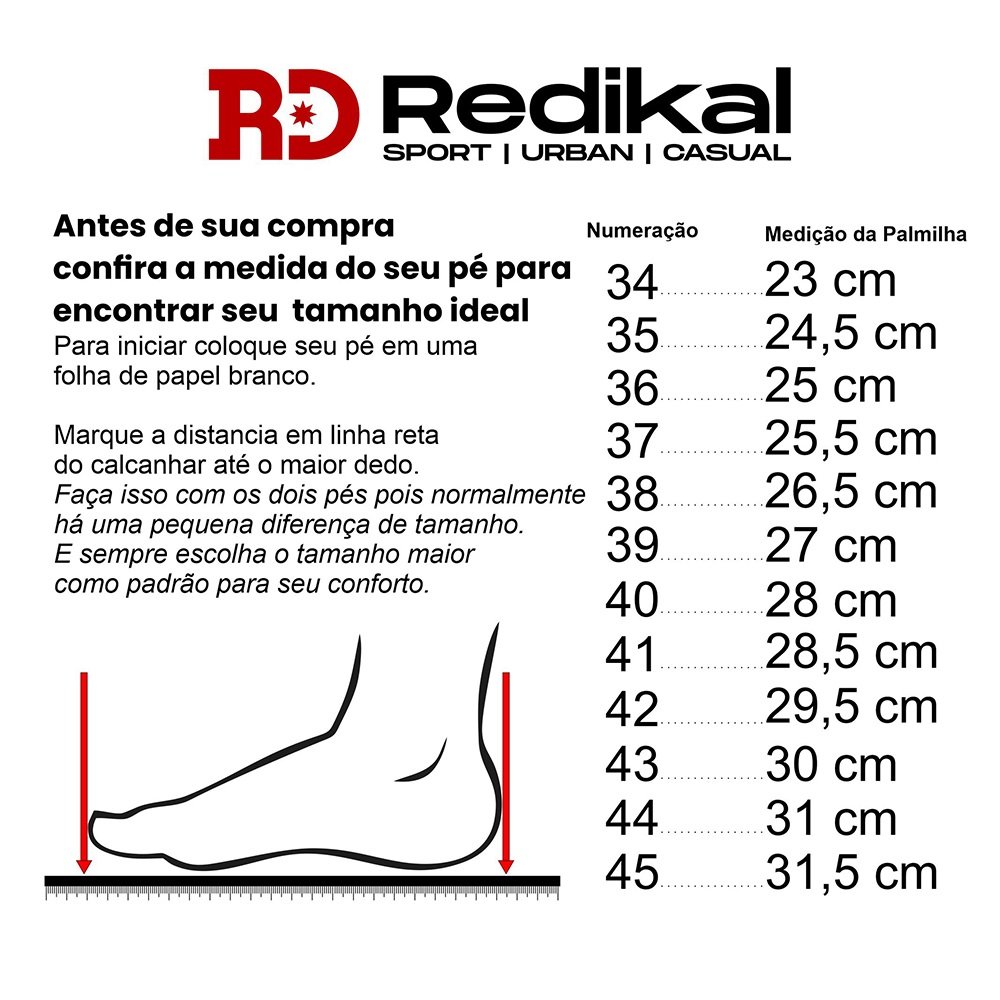 Tenis Redikal RKT534-02 - Preto/Branco/Vermelho Preto/Branco 3