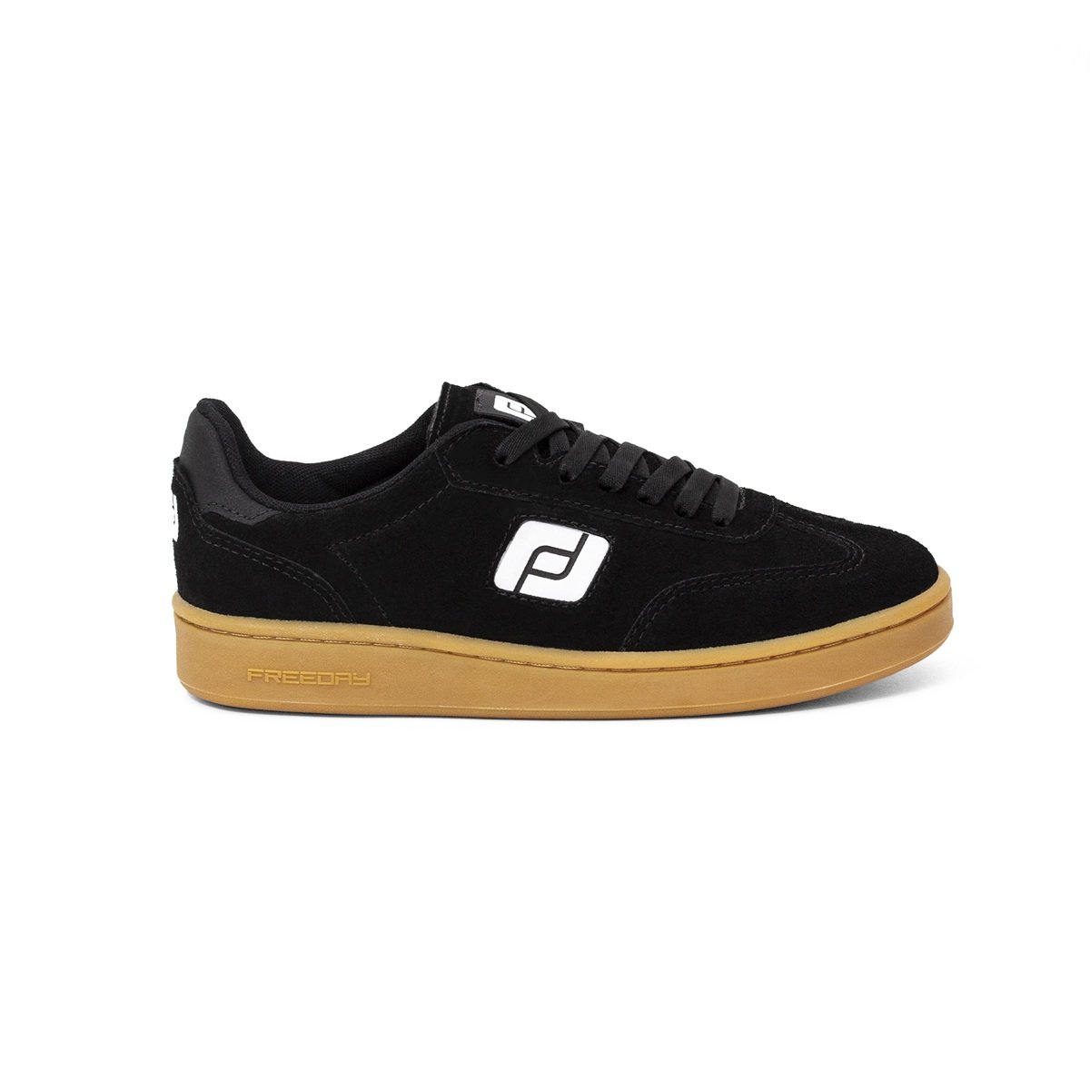 Tenis Freeday Town FR41012 Couro - Preto-Natural