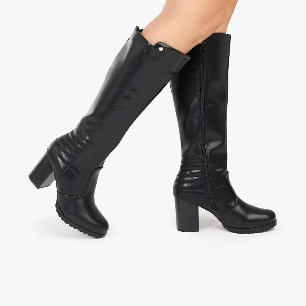 Bota Montaria Feminina Mooncity Salto Grosso 73134 Preto 4