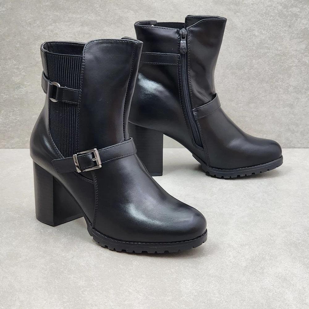 Bota Chelsea Feminina Mooncity Salto Grosso 73132 Preto 2