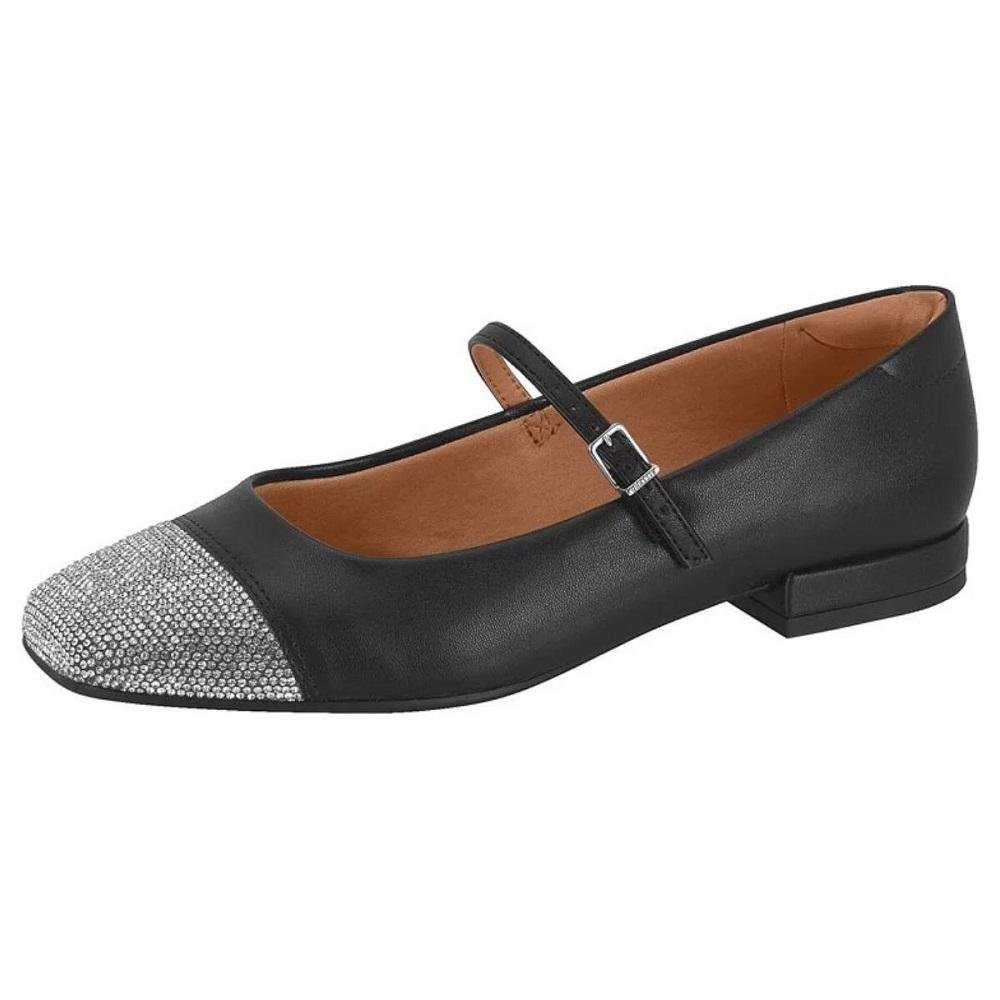 Sapato Boneca Salto Baixo Vizzano Com Strass 1427.103 Preto 3