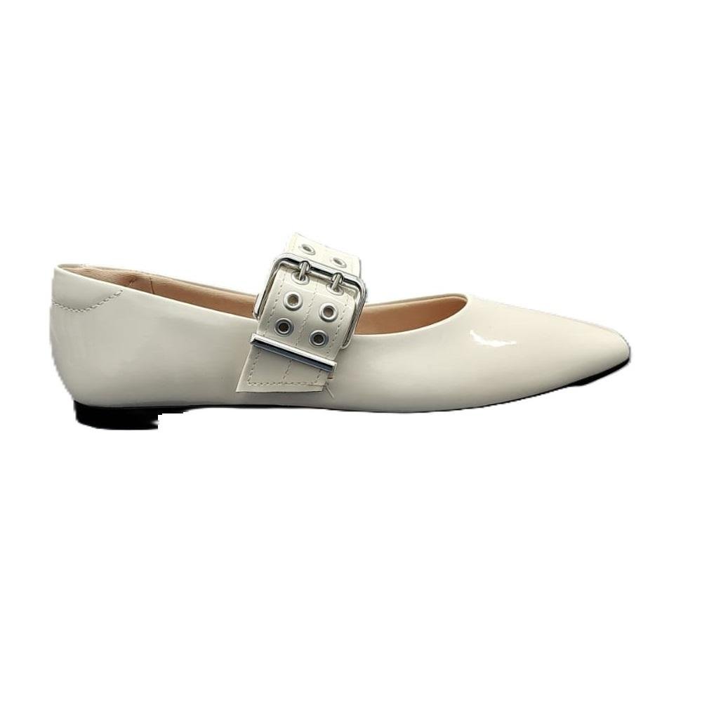 Sapatilha Feminina Moleca Verniz 5821.103 Branco 1