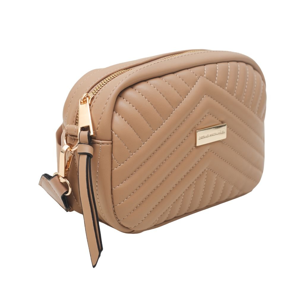 Bolsa Feminina Transversal Dayane Magalhães Bege Marrom 2