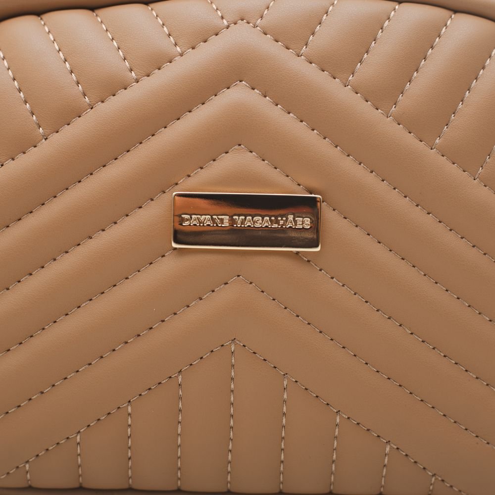 Bolsa Feminina Transversal Dayane Magalhães Bege Marrom 3