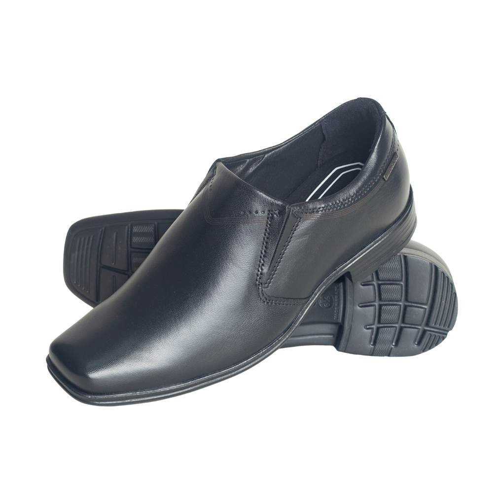 Sapato Masculino Adulto Social Em Couro Pegada Preto Preto 2