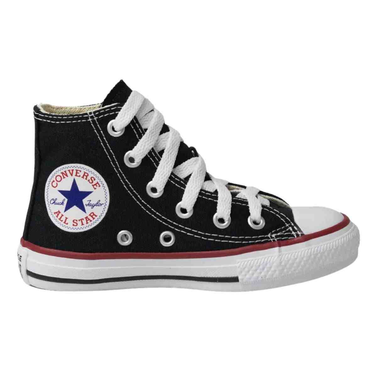 Tênis Infantil Casual Converse Chuck Taylor All Star Kids Hi Preto E Vermelho Preto 3