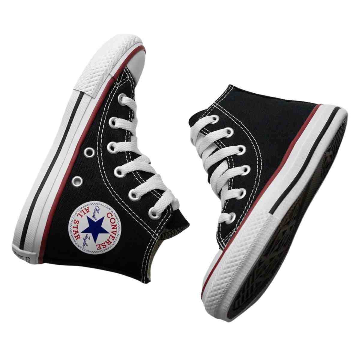 Tênis Infantil Casual Converse Chuck Taylor All Star Kids Hi Preto E Vermelho Preto 4