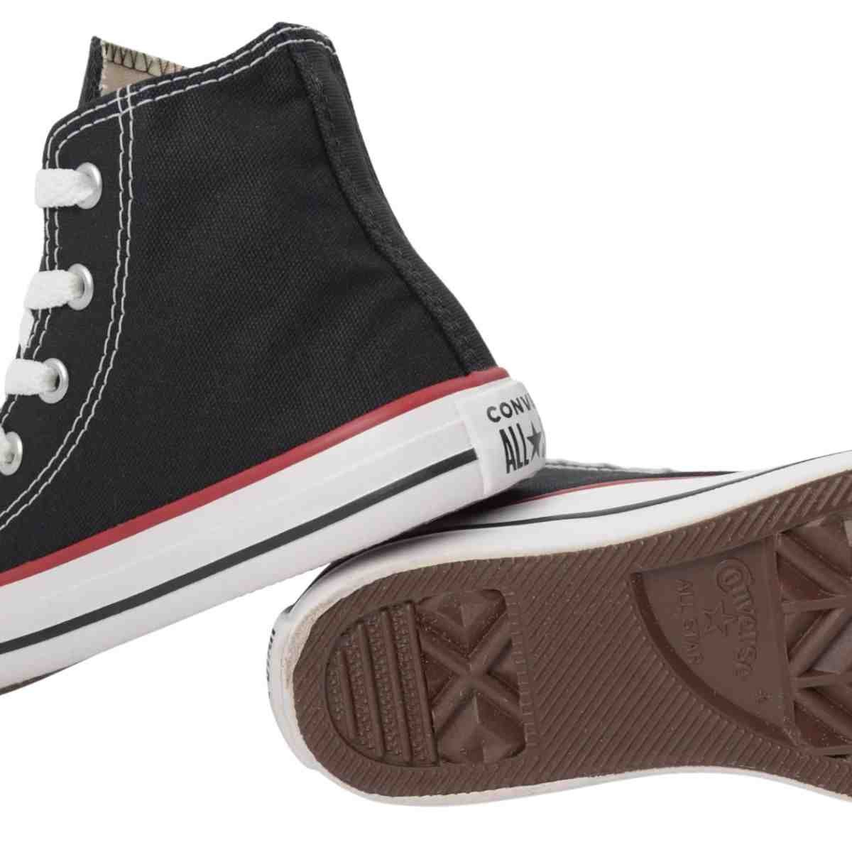 Tênis Infantil Casual Converse Chuck Taylor All Star Kids Hi Preto E Vermelho Preto 6