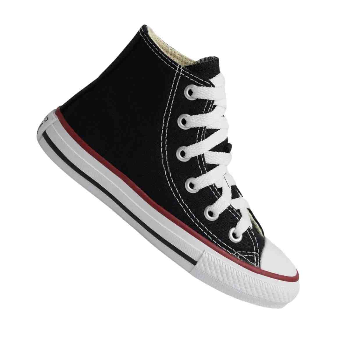 Tênis Infantil Casual Converse Chuck Taylor All Star Kids Hi Preto E Vermelho Preto 7