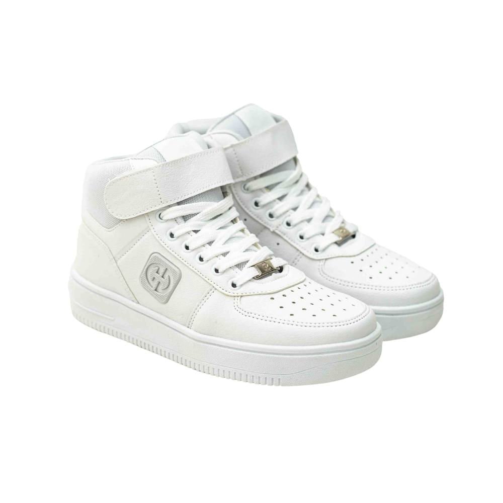 Tênis Masculino Cano Alto Street Ollie Premium Branco Branco 1
