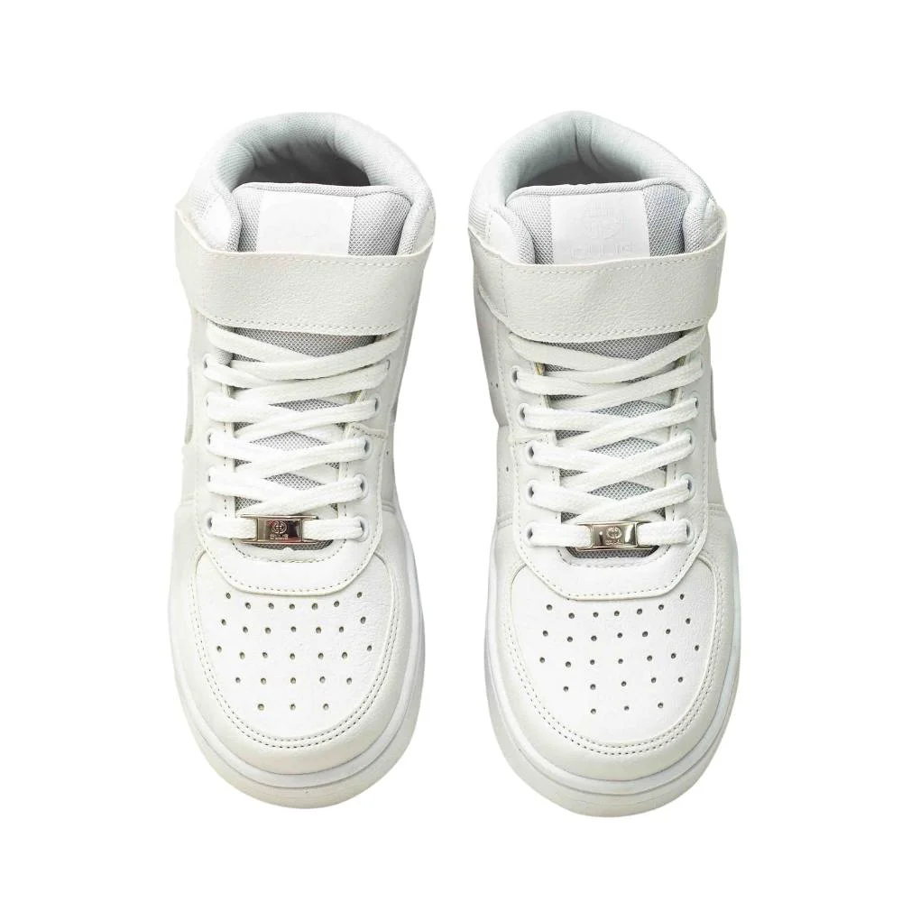 Tênis Masculino Cano Alto Street Ollie Premium Branco Branco 2