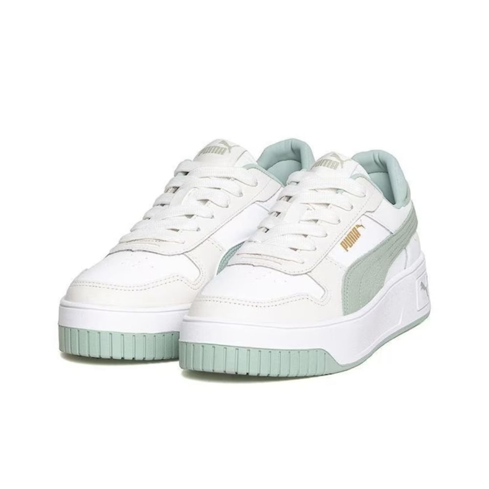 Tênis Casual Feminino Puma Carina Street Bdp Branco E Verde Branco 2