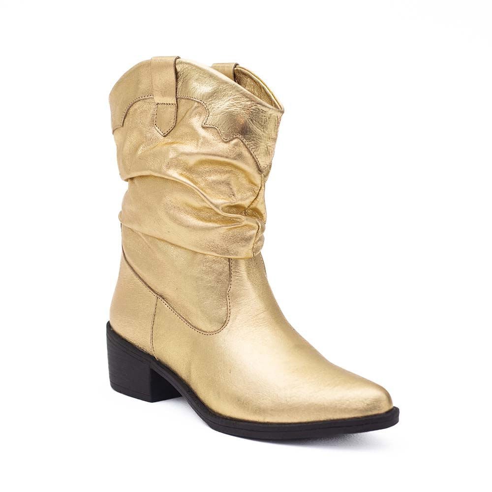 Bota Country Couro Dayane Magalhães Dourada Dourado 1