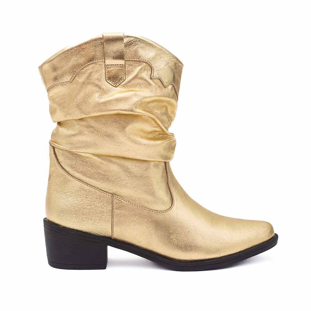 Bota Country Couro Dayane Magalhães Dourada Dourado 4
