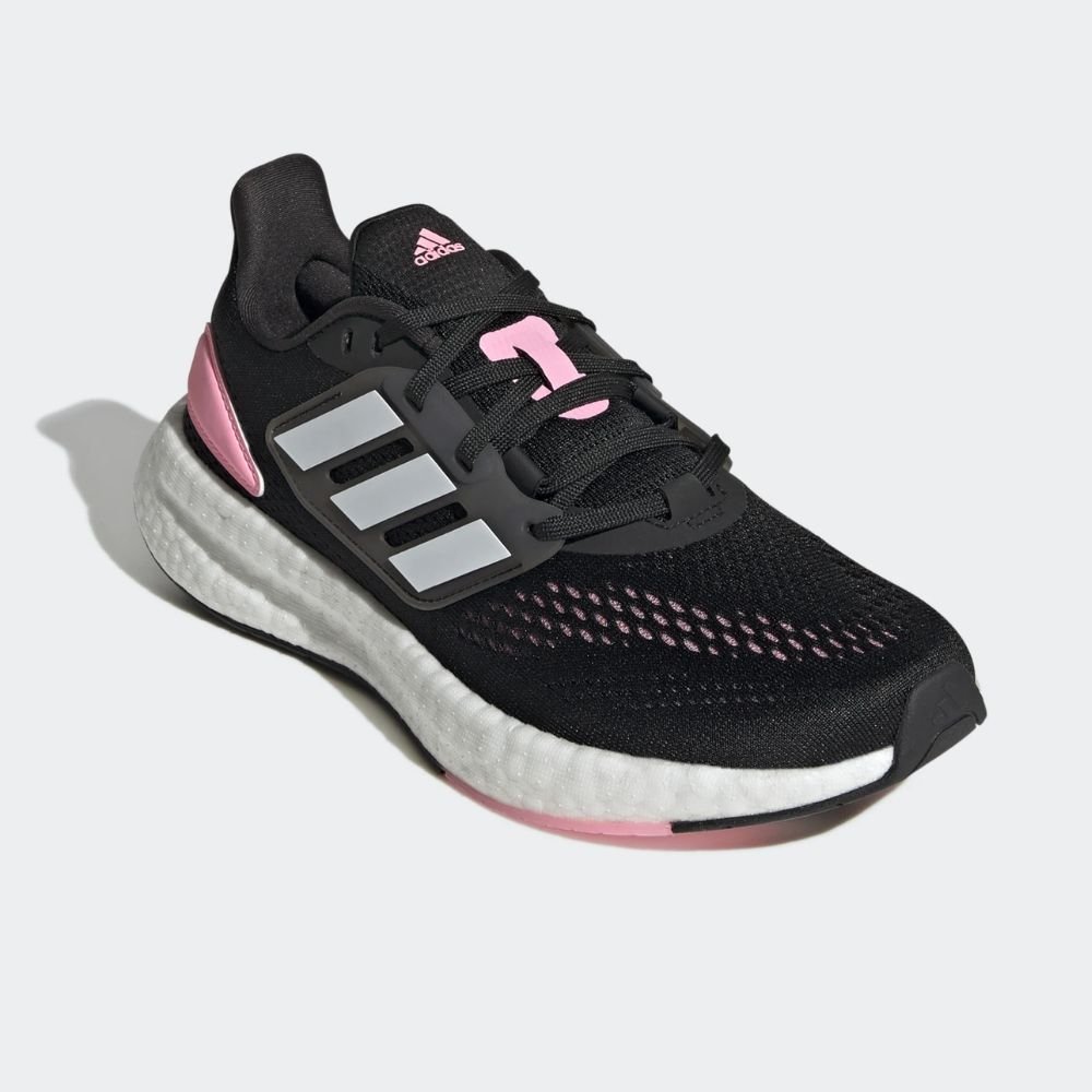 Tênis Running Feminino Pureboost 22 Adidas Preto E Rosa Preto 2