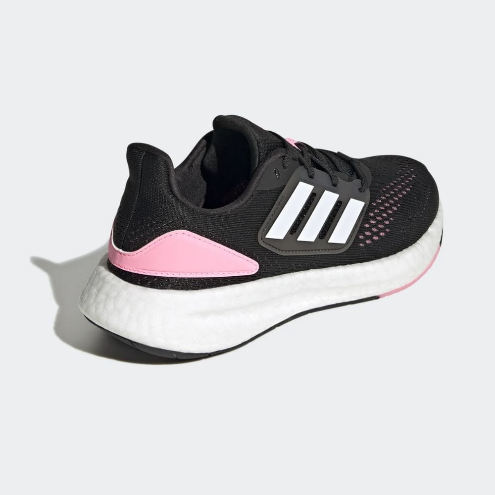 Tênis Running Feminino Pureboost 22 Adidas Preto E Rosa Preto 4