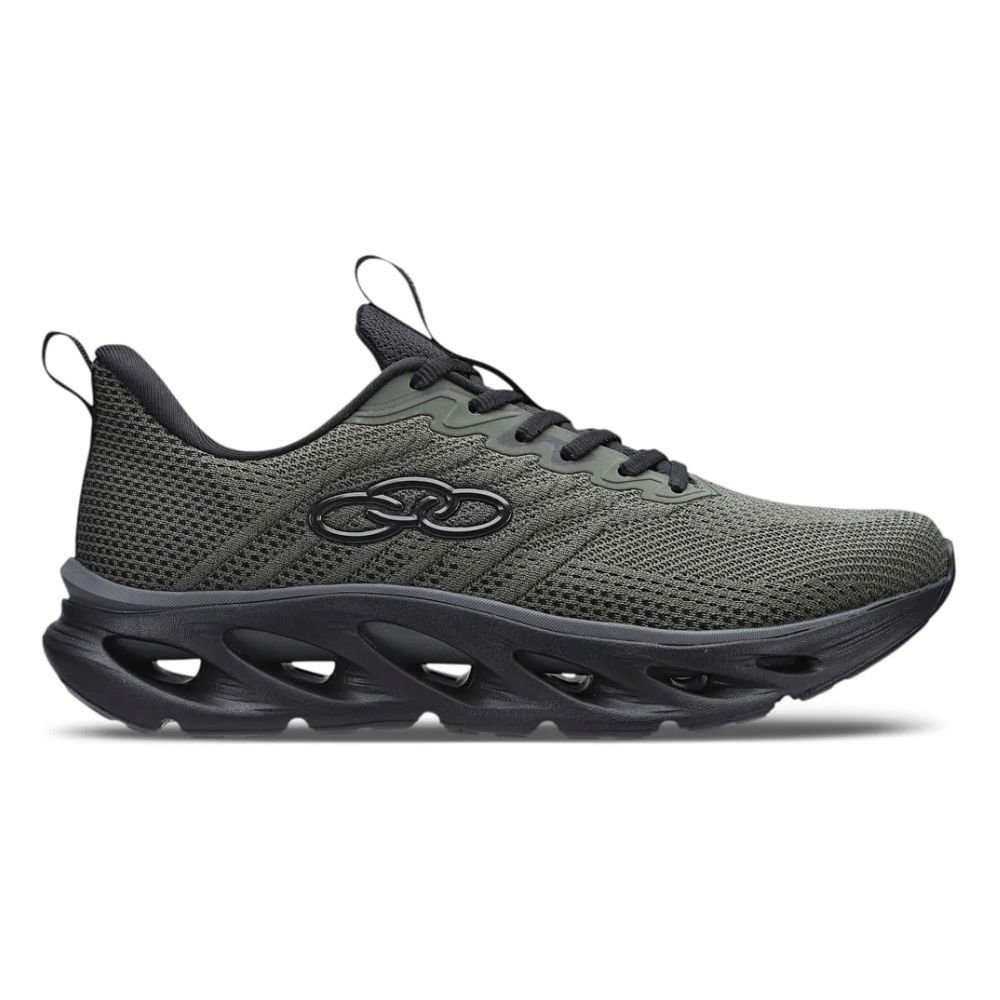Tênis Running Masculino Olympikus Diffuse 5 Militar E Preto Cinza 1