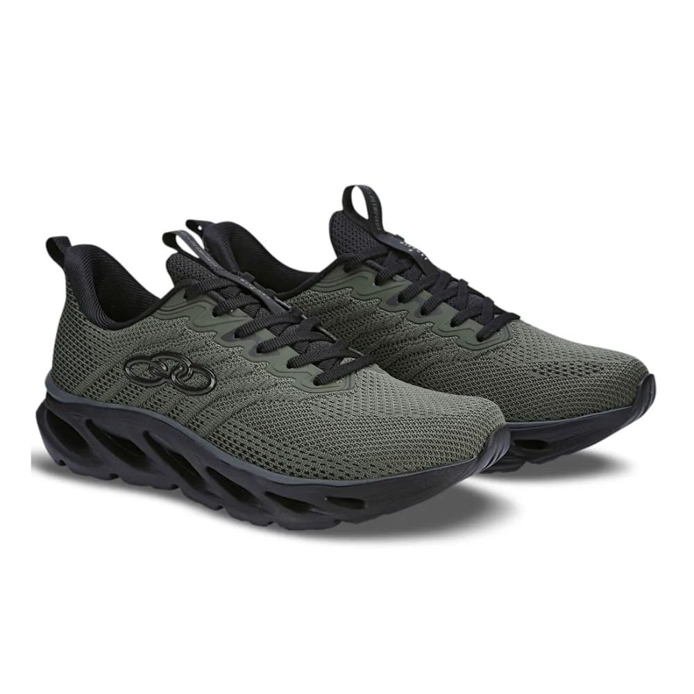 Tênis Running Masculino Olympikus Diffuse 5 Militar E Preto Cinza 2