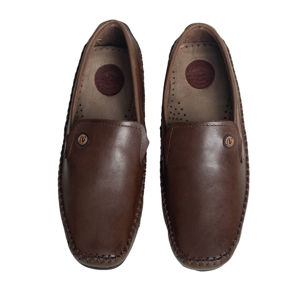 Sapatilha Masculina Em Couro Pegada Marrom Marrom 2