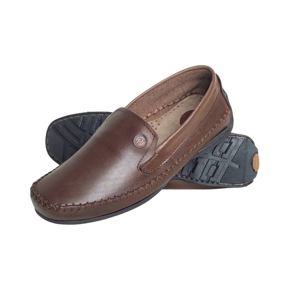 Sapatilha Masculina Em Couro Pegada Marrom Marrom 3